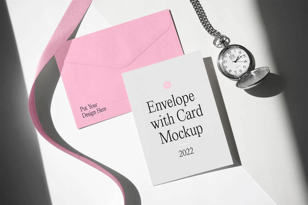 Envelope with Card Mockup