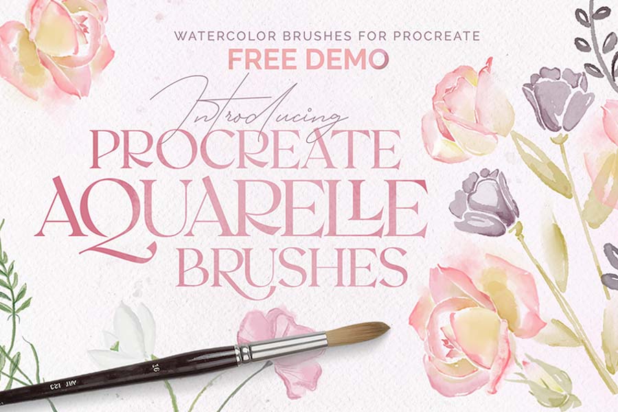 Free Aquarelle Watercolor Procreate Brushes