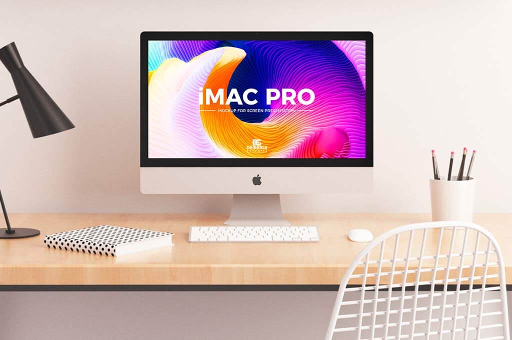 Free iMac Pro Mockup PSD for Website Screen Presentation