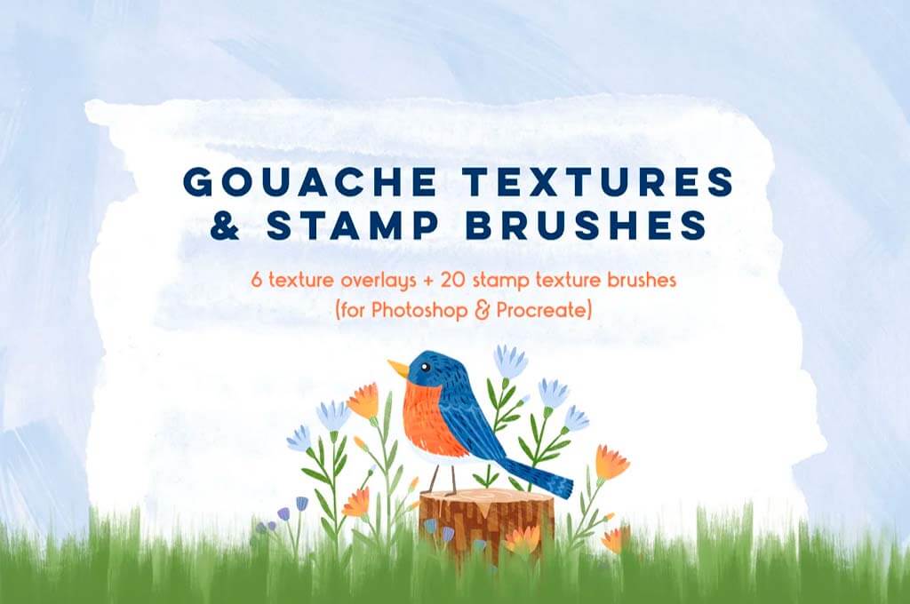 Gouache Textures + Stamp Brushes