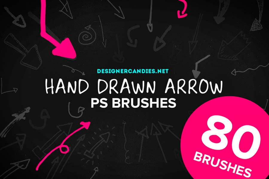 80 Hand-Drawn Arrows PS Brush Set