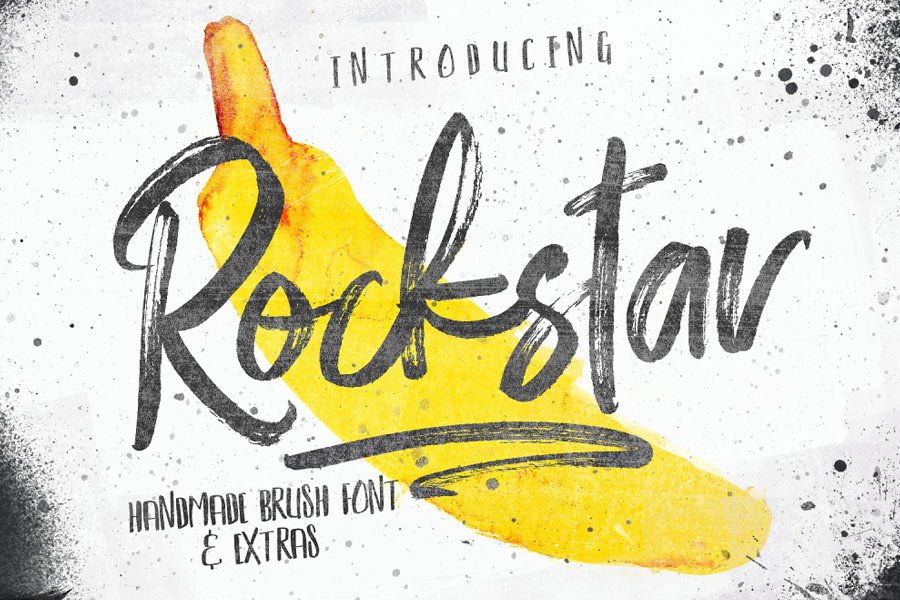 Rockstar — Free Font & Photoshop Brush Set