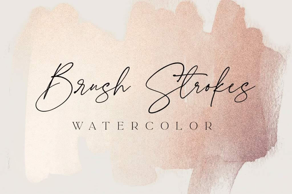 Rose Gold Watercolor Brush Strokes