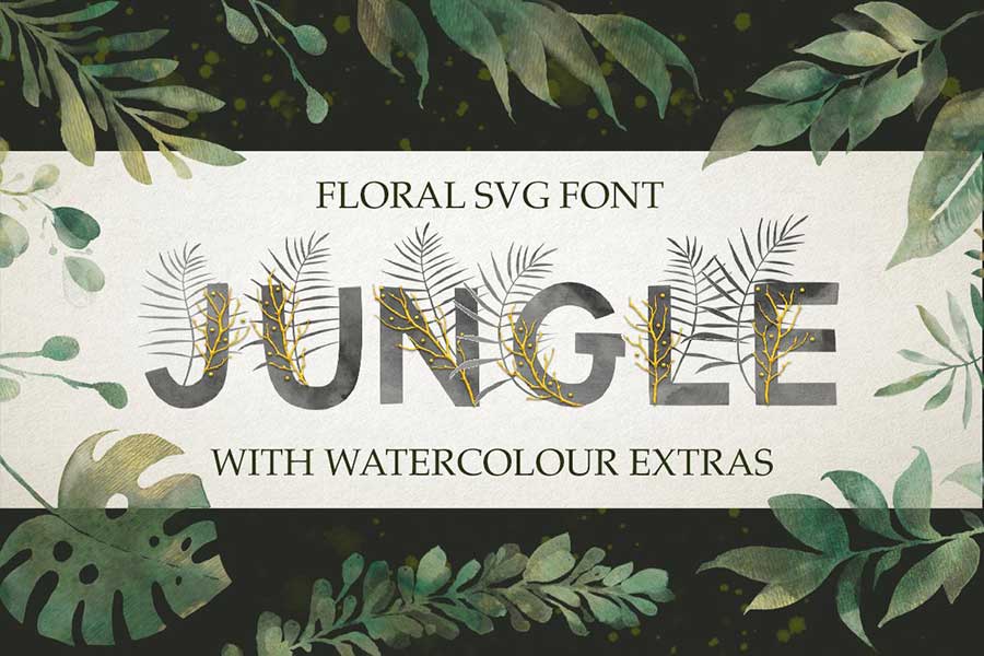 SVG Jungle Font + Extras