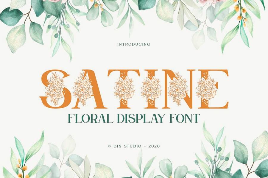 Satine — Floral Display Font