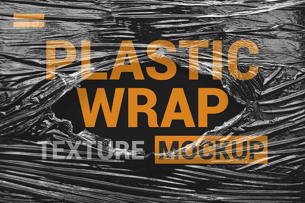 Transparent Plastic Wrap Texture Mockup