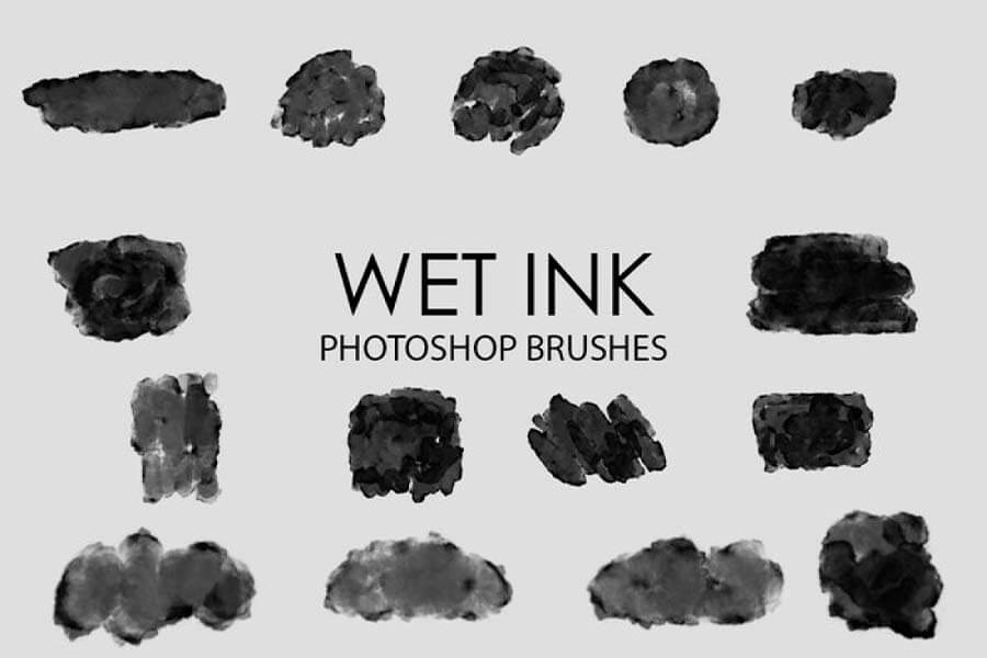 Free Wet Ink Photoshop Brushes