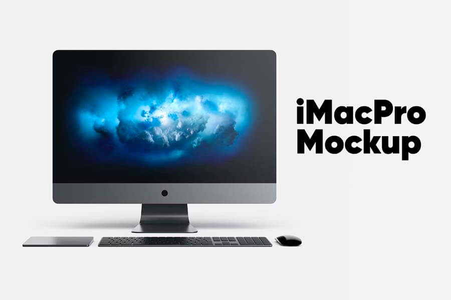 iMac Pro Front Font View Mockup