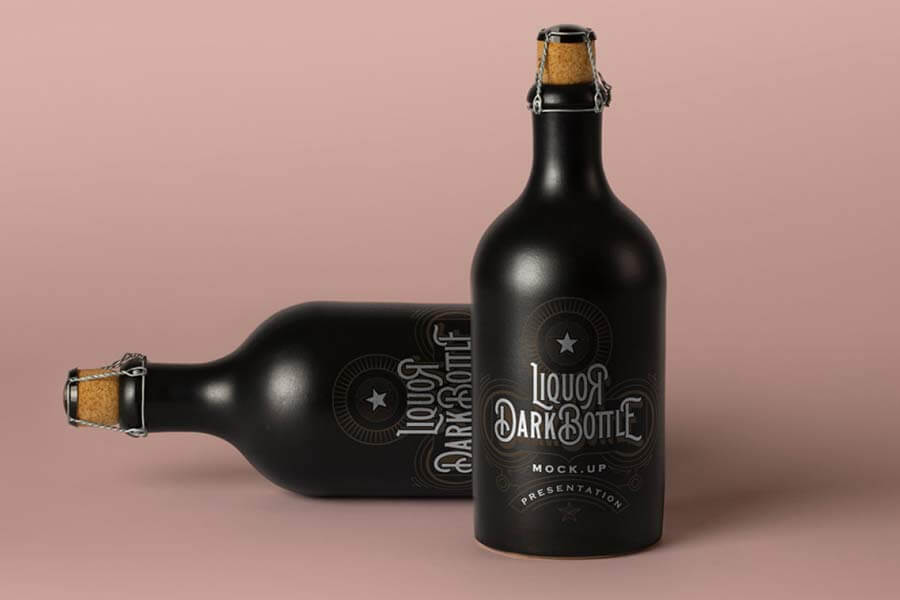 Dark PSD Liquor Bottle Mockup
