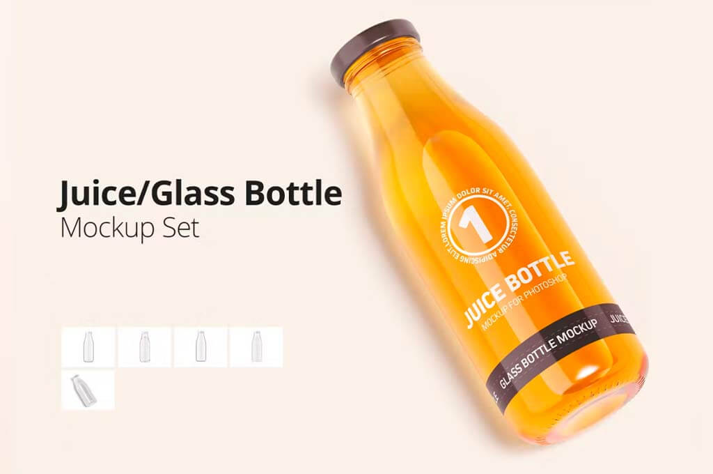 Juice Glass Bottle Mockup