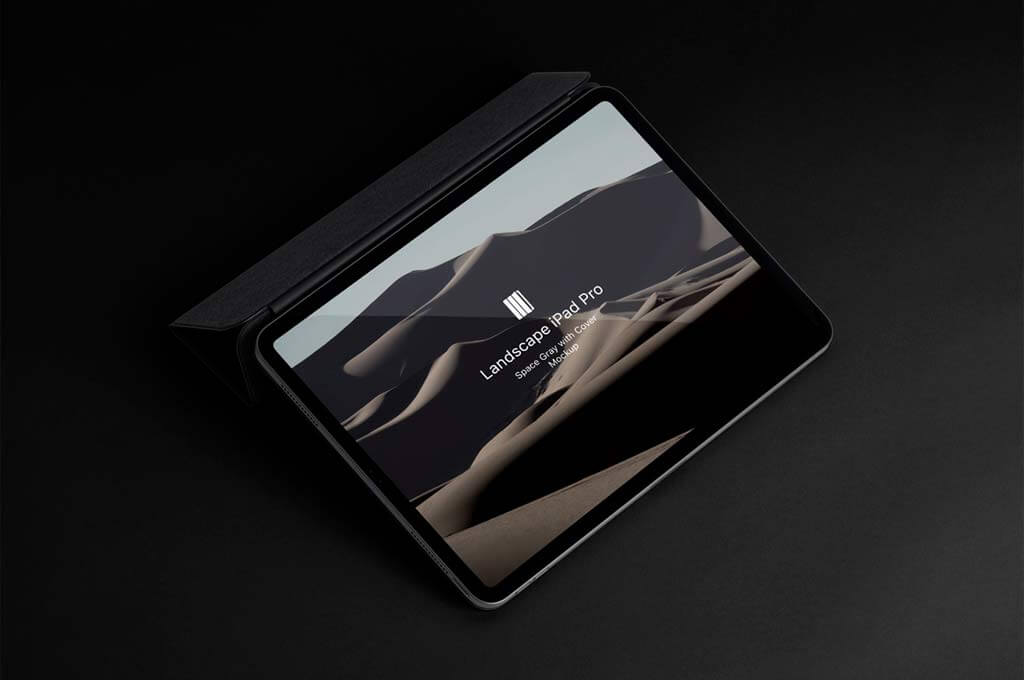 Landscape Cover PSD iPad Pro Mockup
