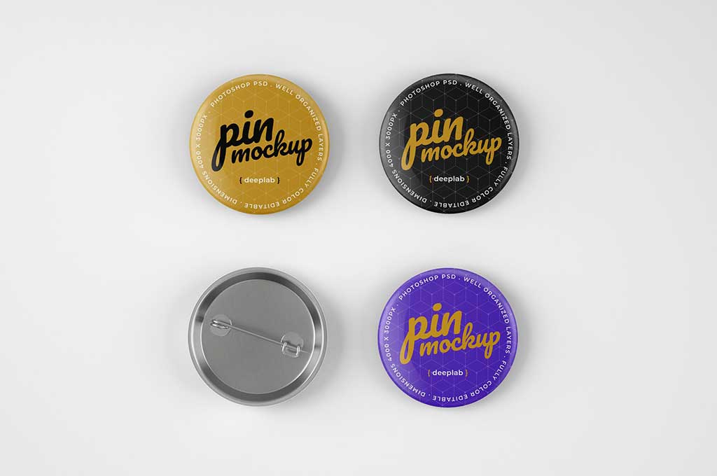 Pin Button Badge Mockup