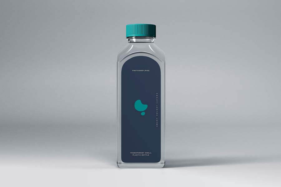Transparent Small Plastic Bottle Mockup