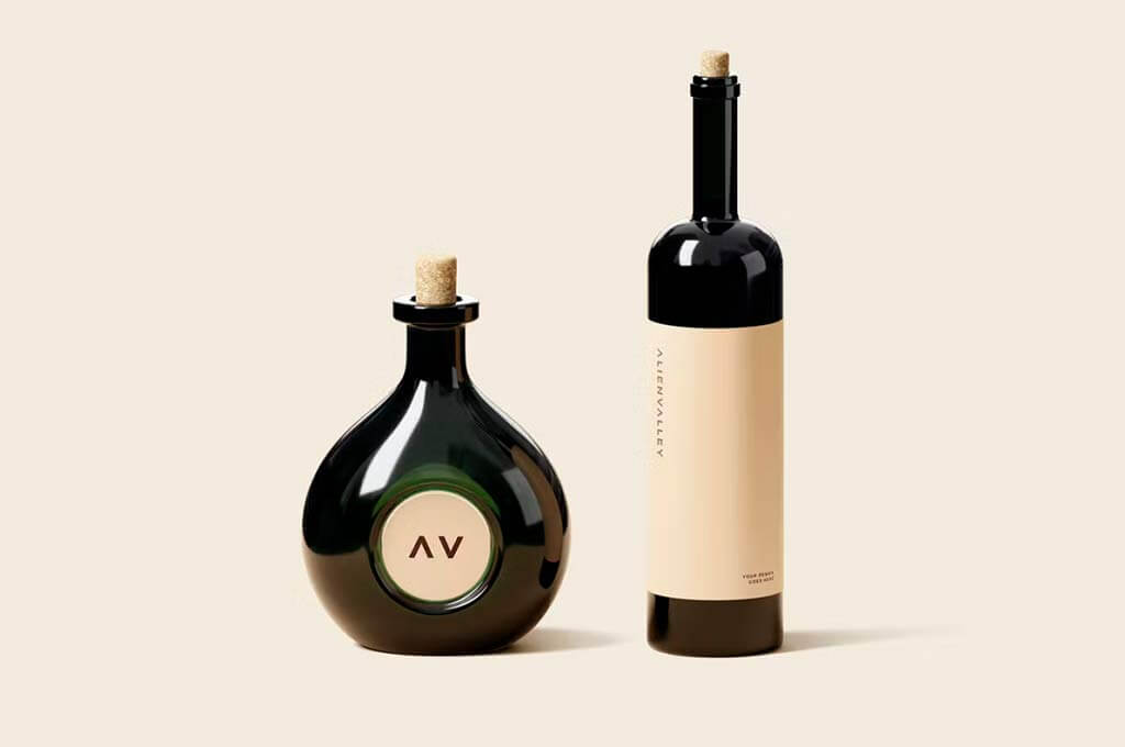 Wine Bottle Mockup Template