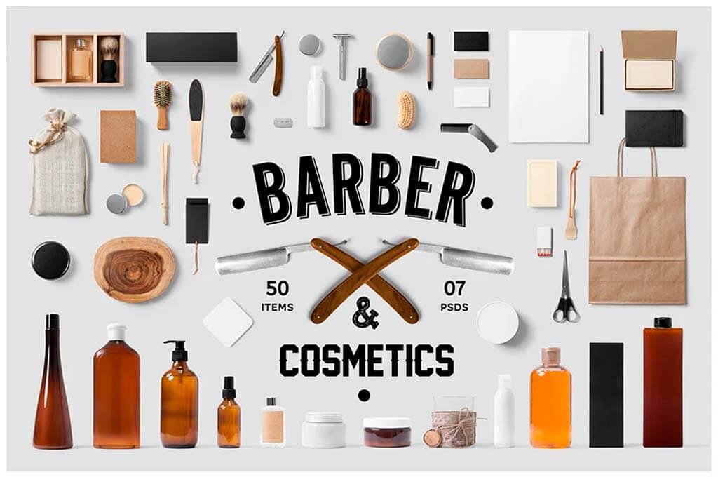 Barber & Cosmetics Branding Mockups