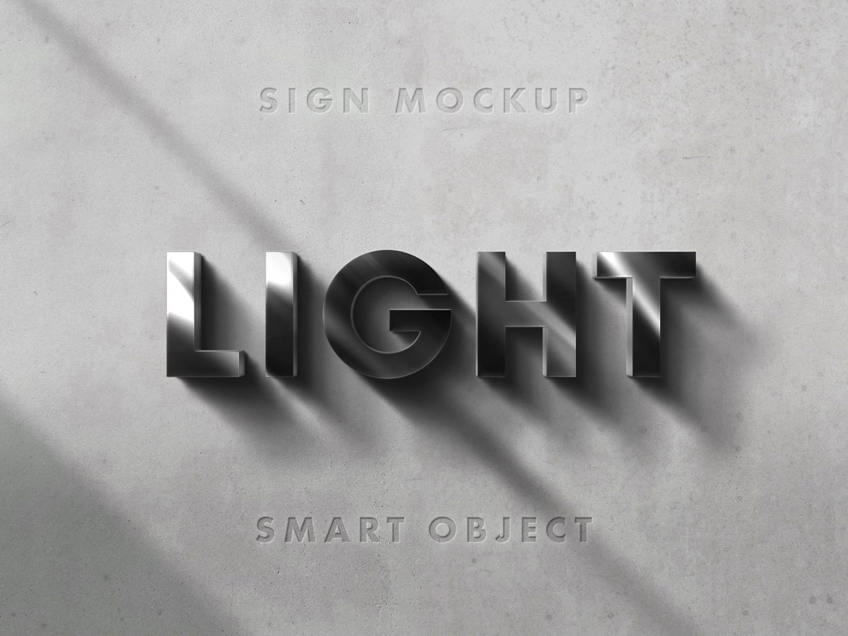 Download Free Download: 3D Sign Mockup on The Designest