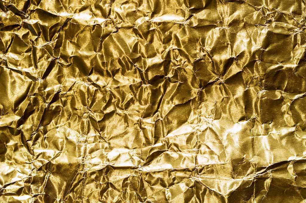 Gold Painted In Yellow Crumpled Foil