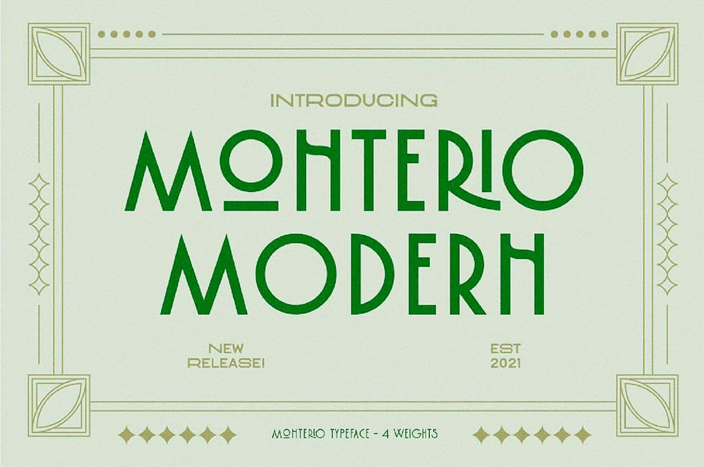 Monterio – Modern Art Deco Typeface