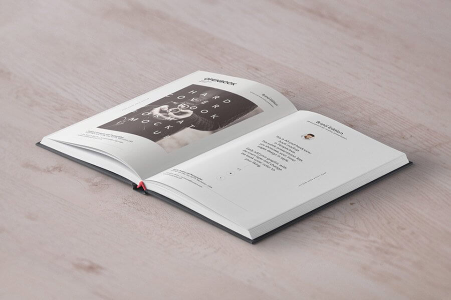 PSD Open Hardcover Book Mockup