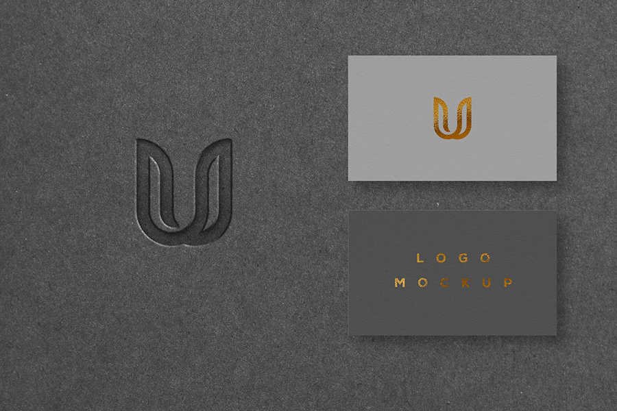 Grey Logo & Business Card Mockup