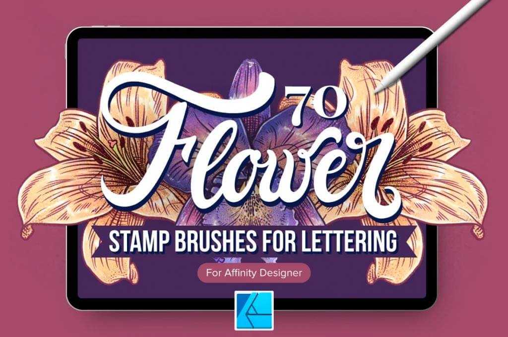 70 Flower Stamp Affinity Brushes