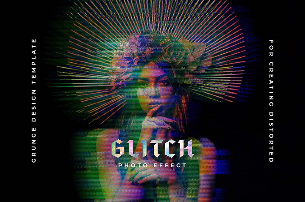 Glitch Text Effect Graphics, Designs & Templates