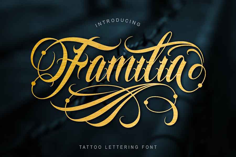 Familia Tattoo Lettering Font