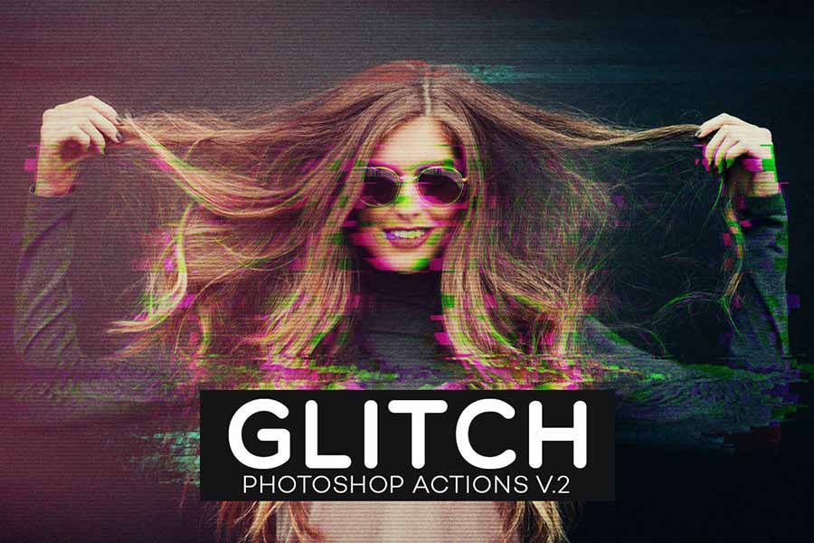 Free Glitch Photoshop Action