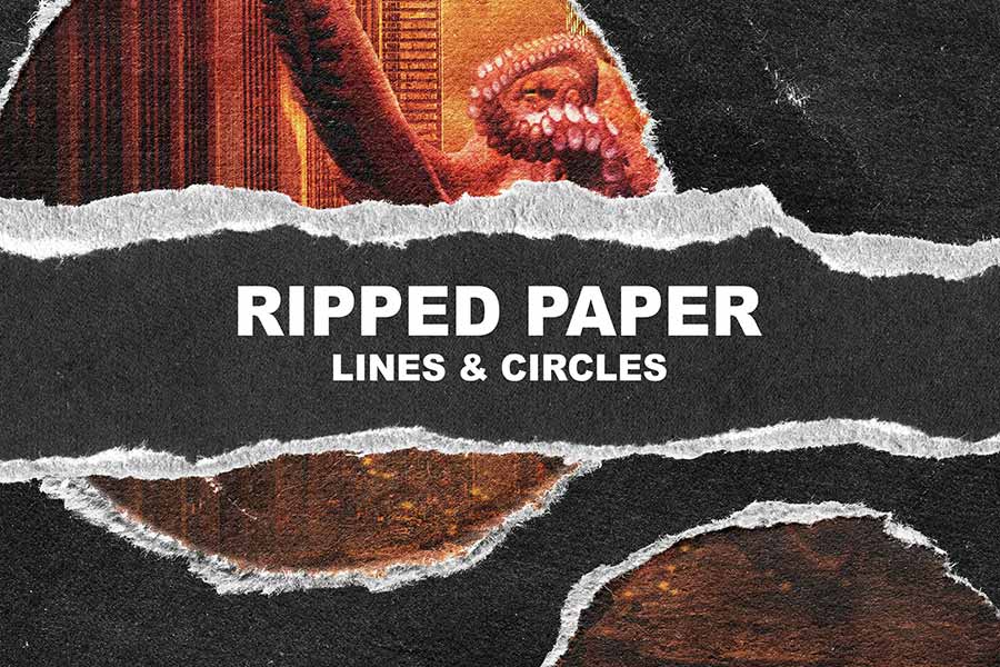 Ripped Paper Lines & Circles