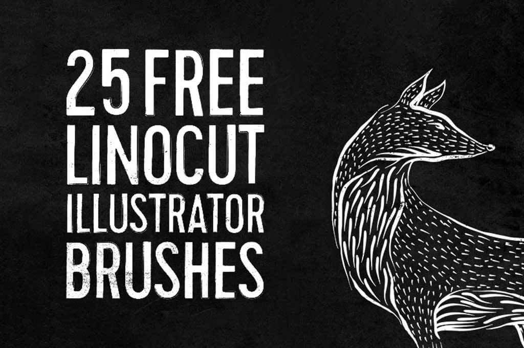 Free Linocut & Woodcut Brushes for Illustrator