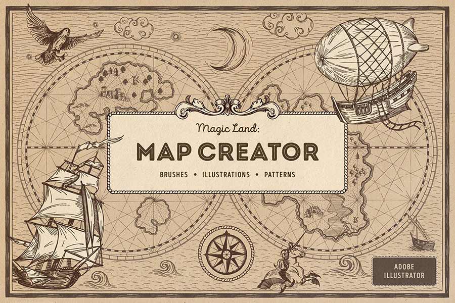 Magic Lands Vintage Map Creator