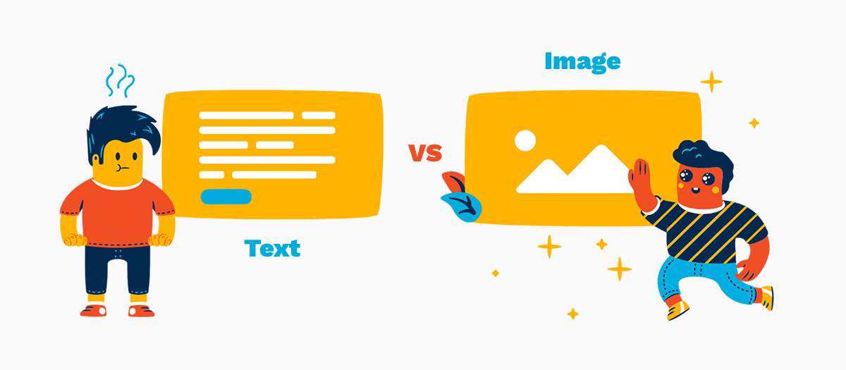 Visuals vs text