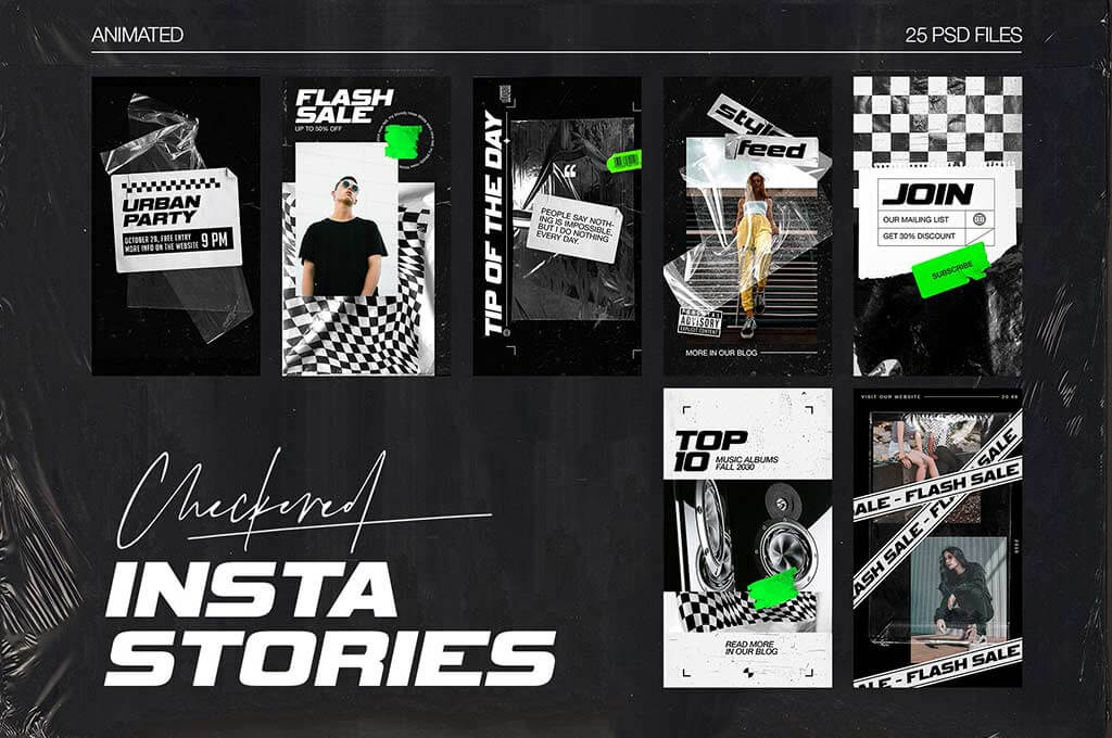 Checkered Animated Instagram Stories