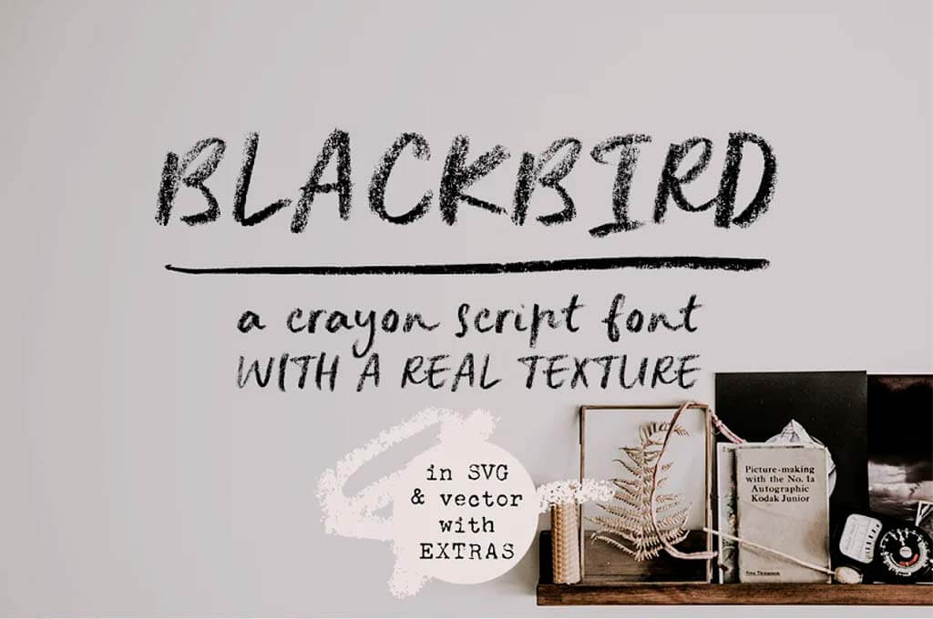 Blackbird crayon script SVG font