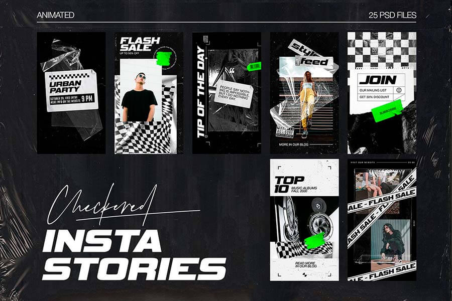 Checkered Animated Instagram Stories