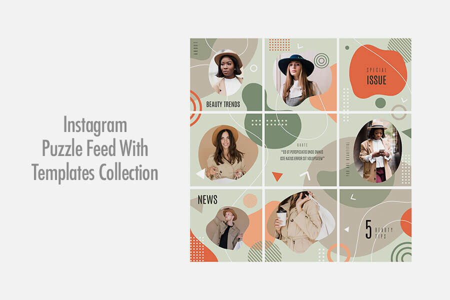 Instagram Puzzle Feed With Templates Collection