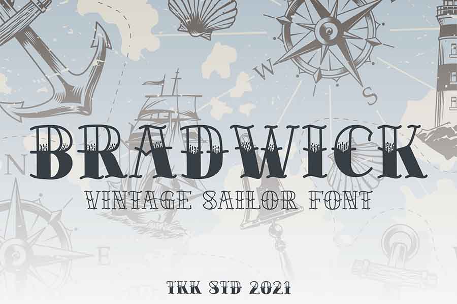 Bradwick — Sailor Tattoo Font