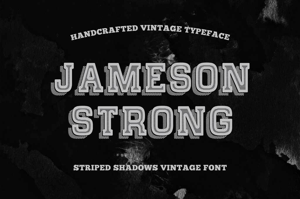 Shadow Stipes Vintage Typeface