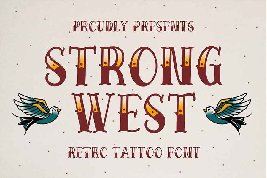 Strong West — Retro Tattoo Font