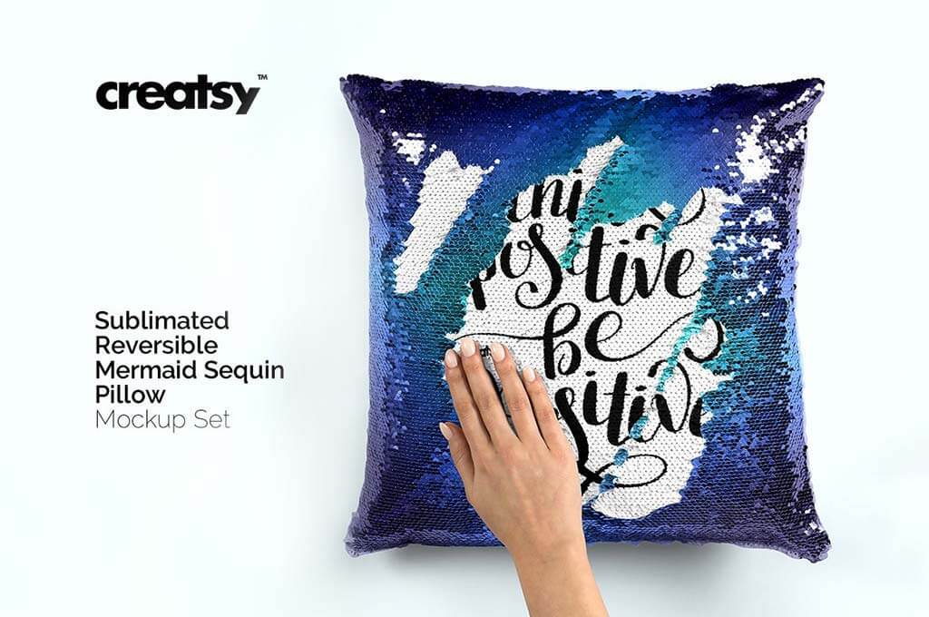 Mermaid Sequin Pillow Mockup Set