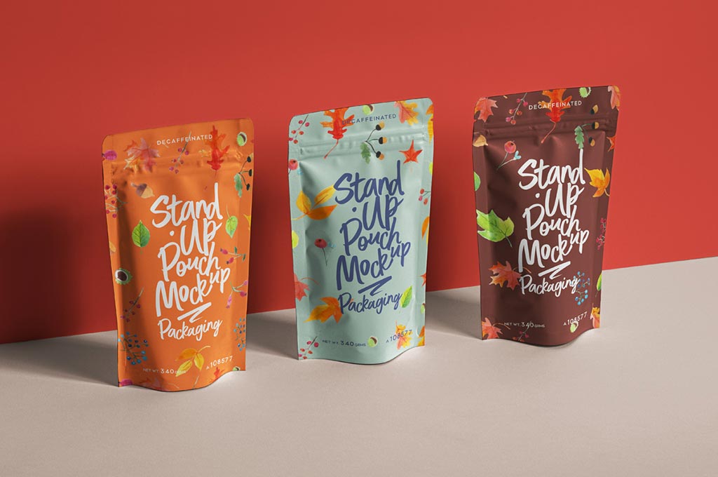 PSD Stand-Up Pouch Packaging Mockup