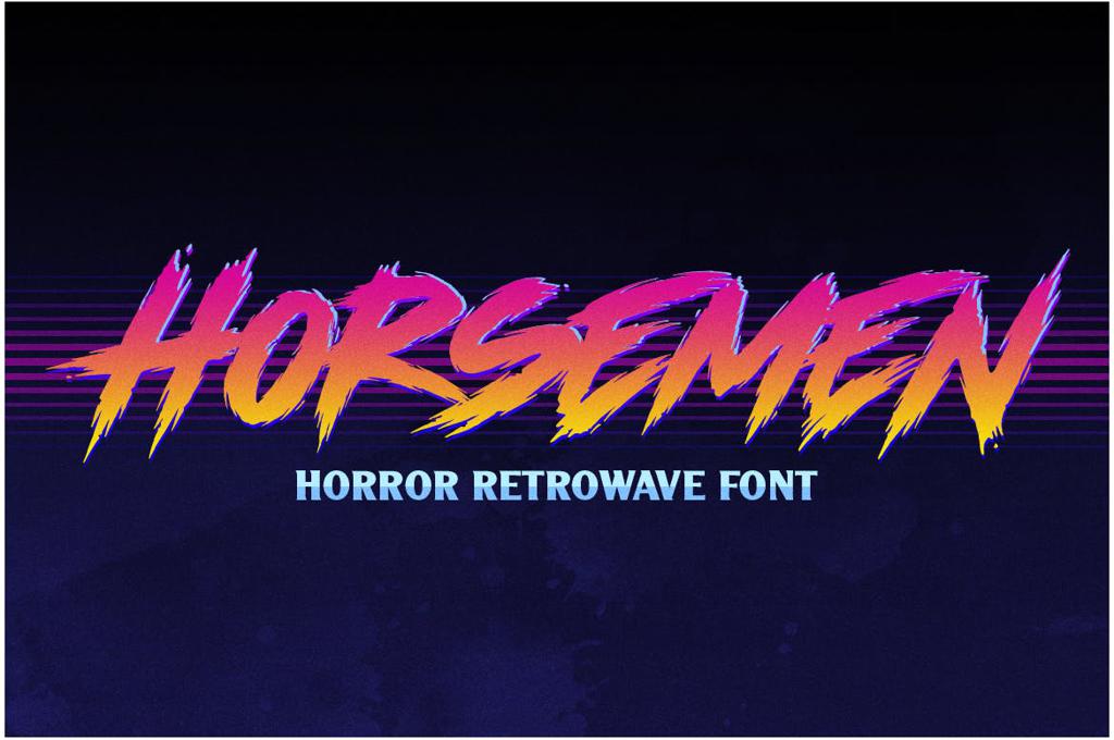 Horsemen — Horror Retrowave Font