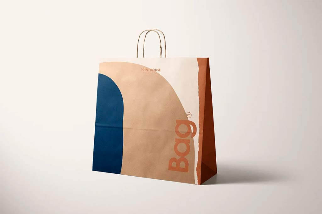 Kraft Shopping Paper Bag 4 Mockup