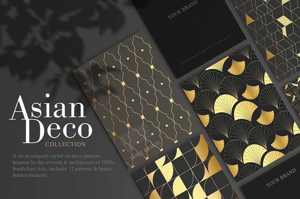 Asian Deco: Seamless Art Deco Patterns Collection