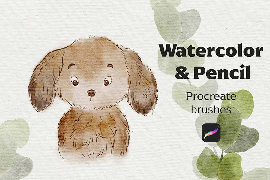 Watercolor & Pencil Procreate brushes