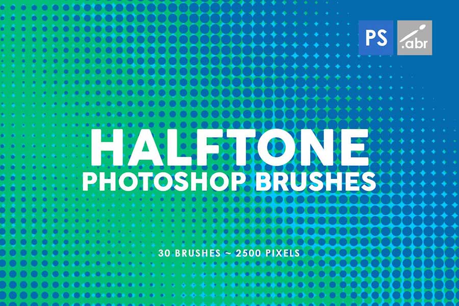30 Halftone Gradients Photoshop Stamp Brushes