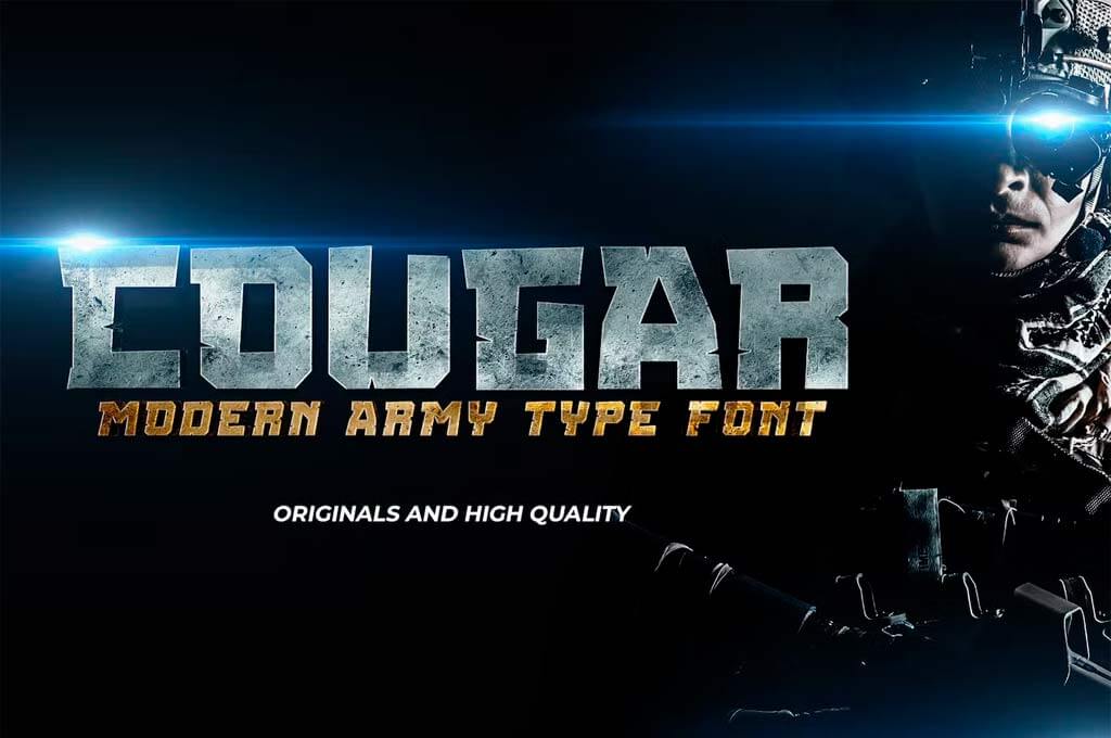 COUGAR — Modern Military Font