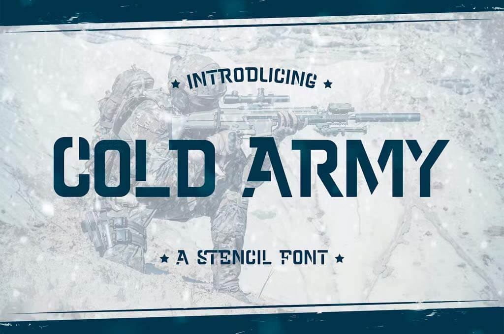 Cold Army — Stencil Font