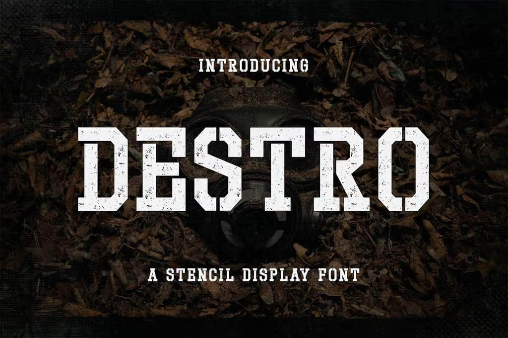 Destro – Stencil Display Font