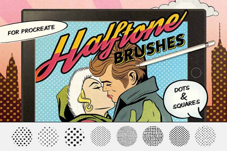 halftone brushes for procreate free